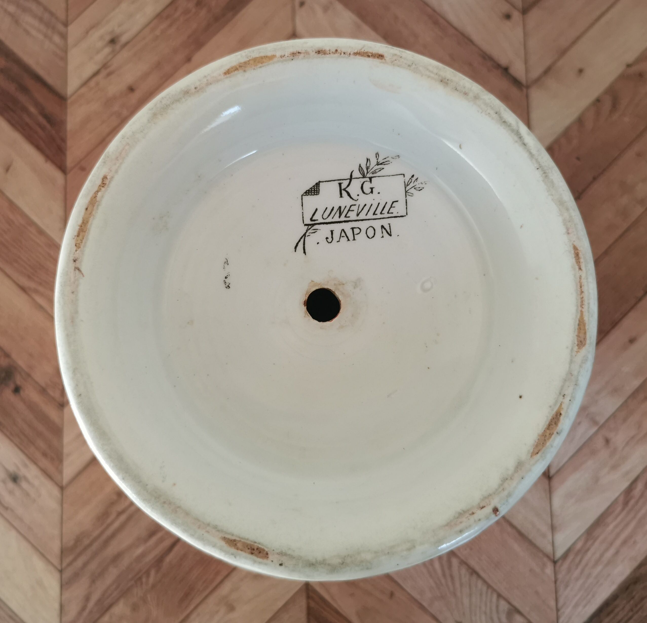 Cache pot earthenware Luneville Japan