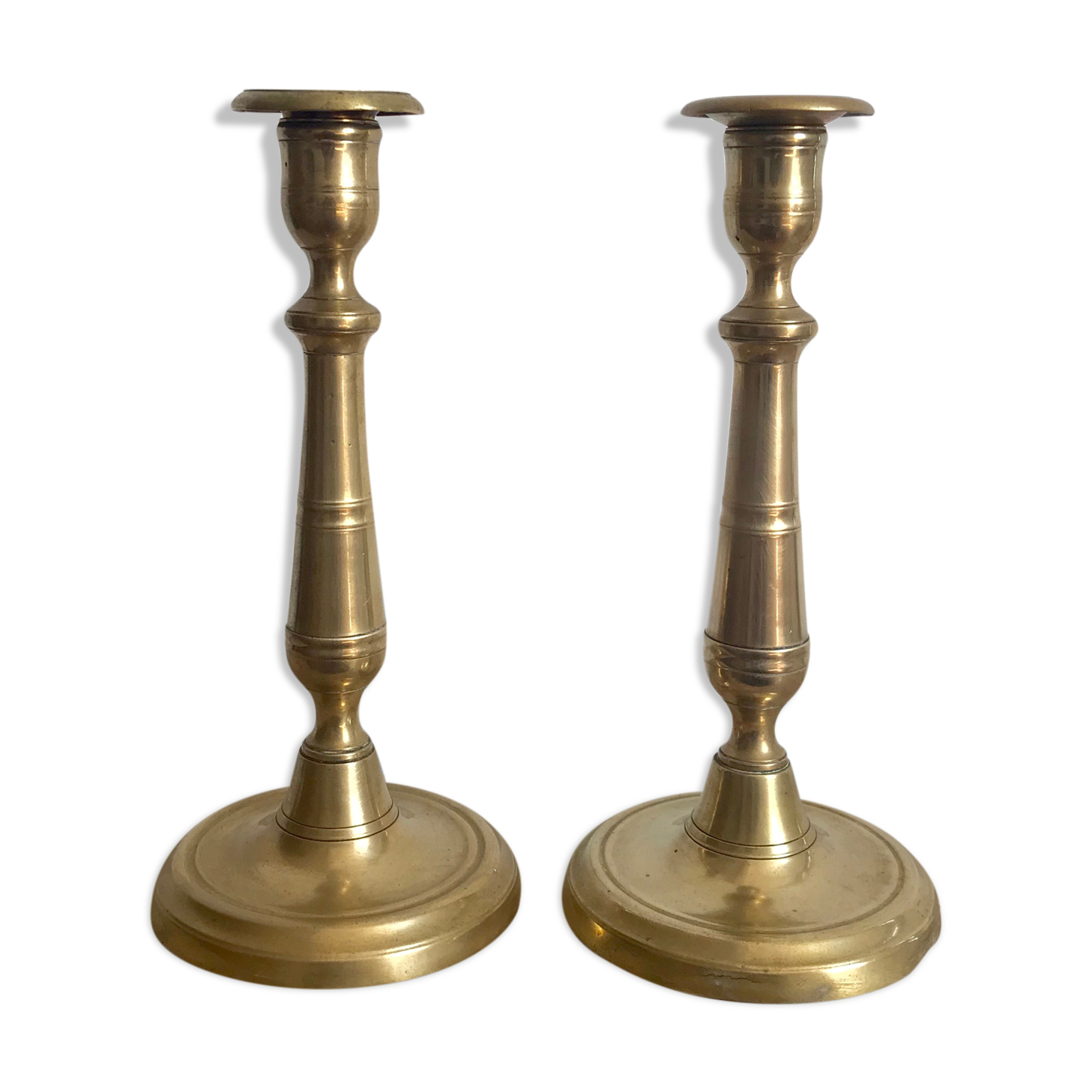 Pair of brass candlesticks