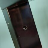 Rectangular table, end of sofa in metal and glass Vintage Vandel stone