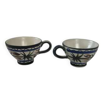 Set of Quimper Keraluc cups