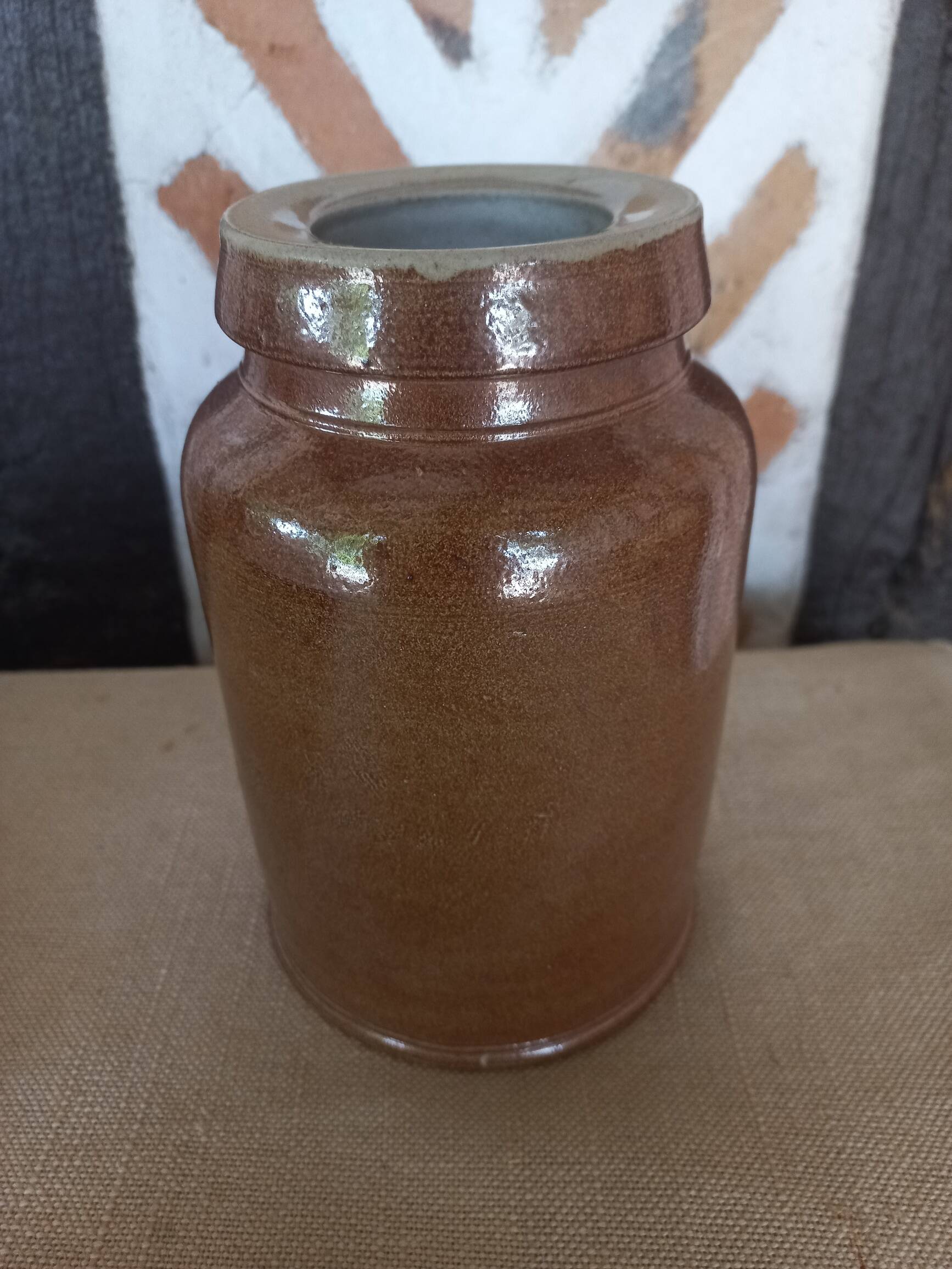 1 liter glazed stoneware vase
