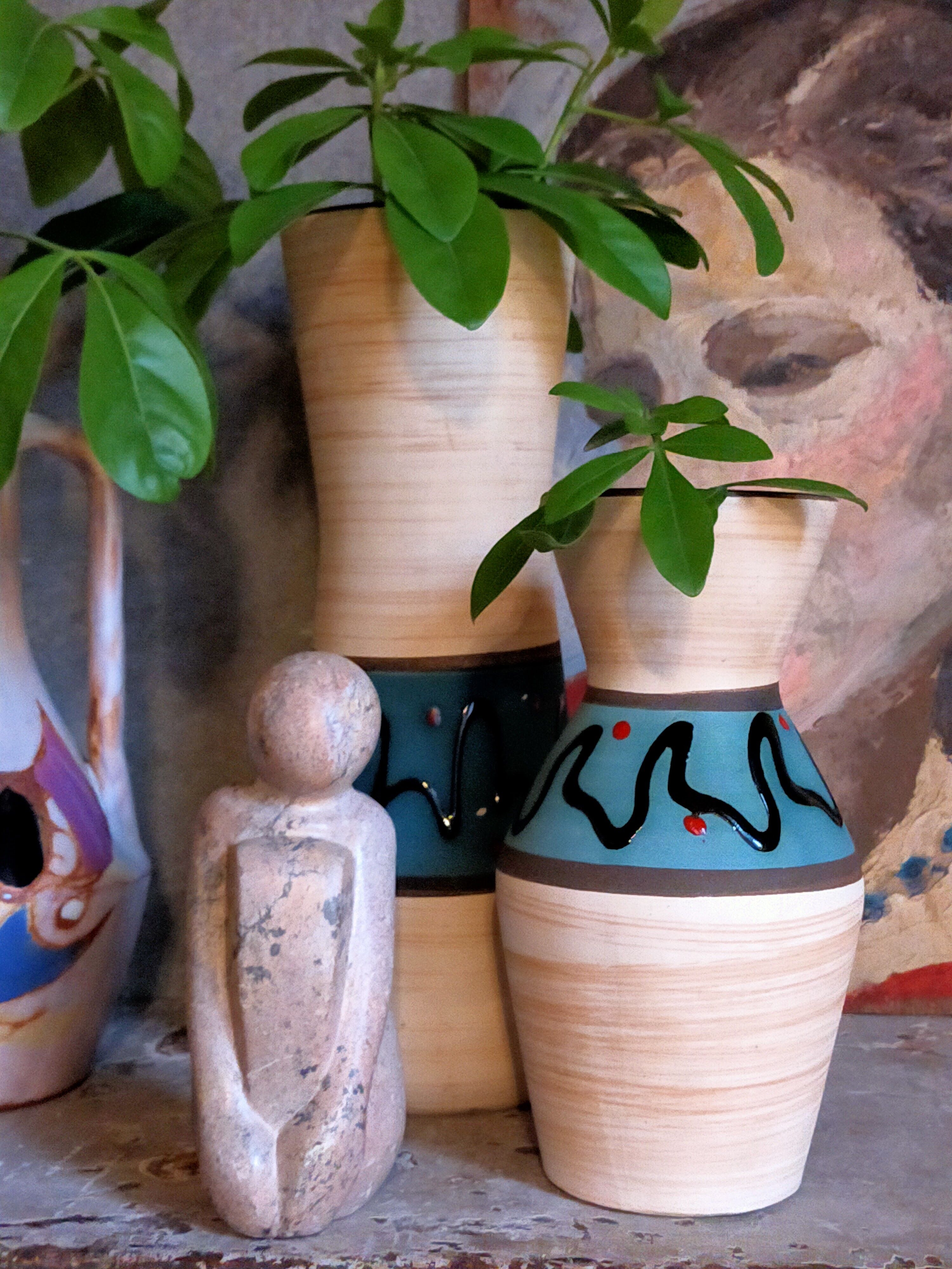 W vase duo.  Germay 50s