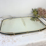 Art Deco style mirror and brass serving tray