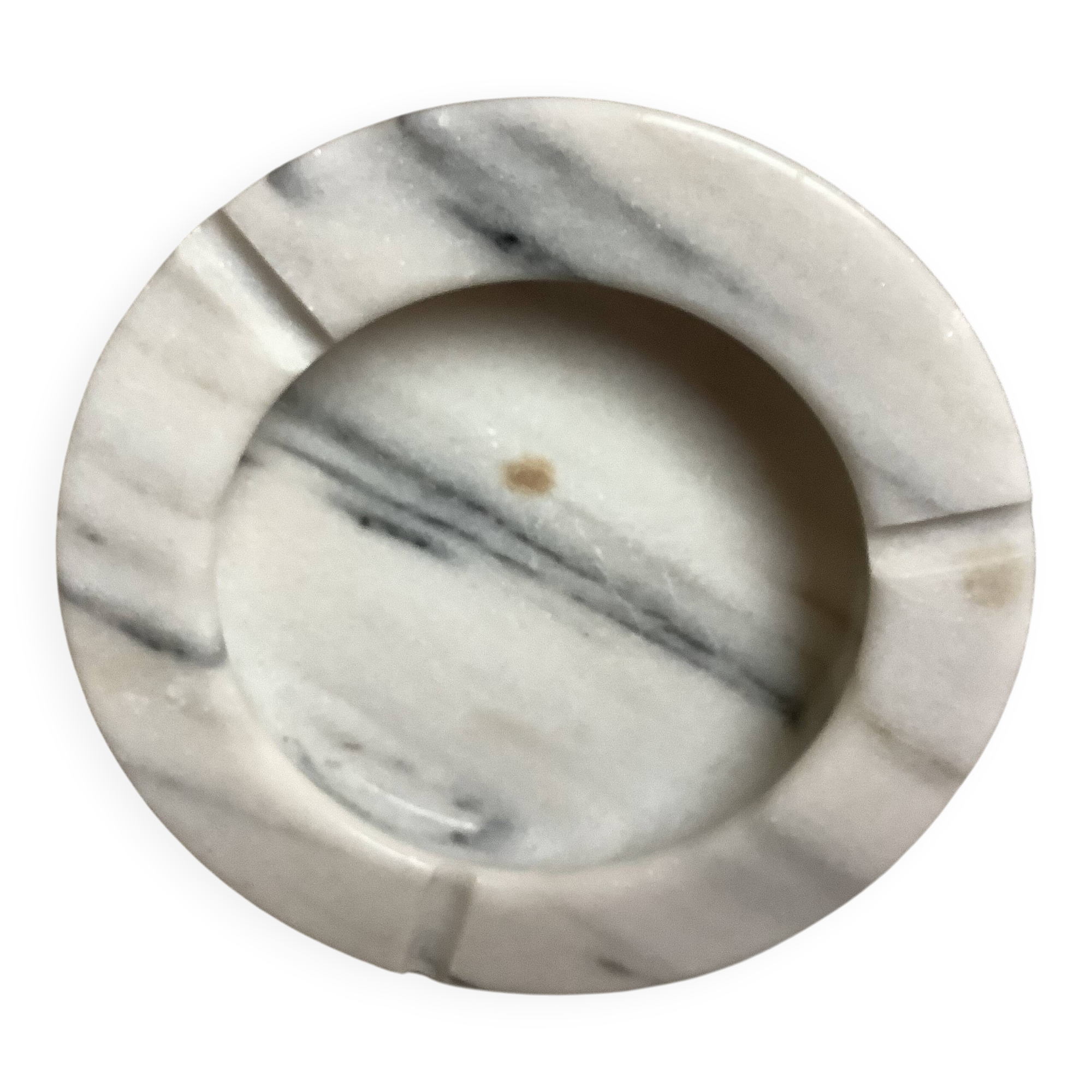 Cendrier vide poche marbre gris blanc