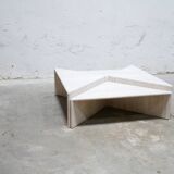 Vintage travertine coffee table published by Roche Bobois