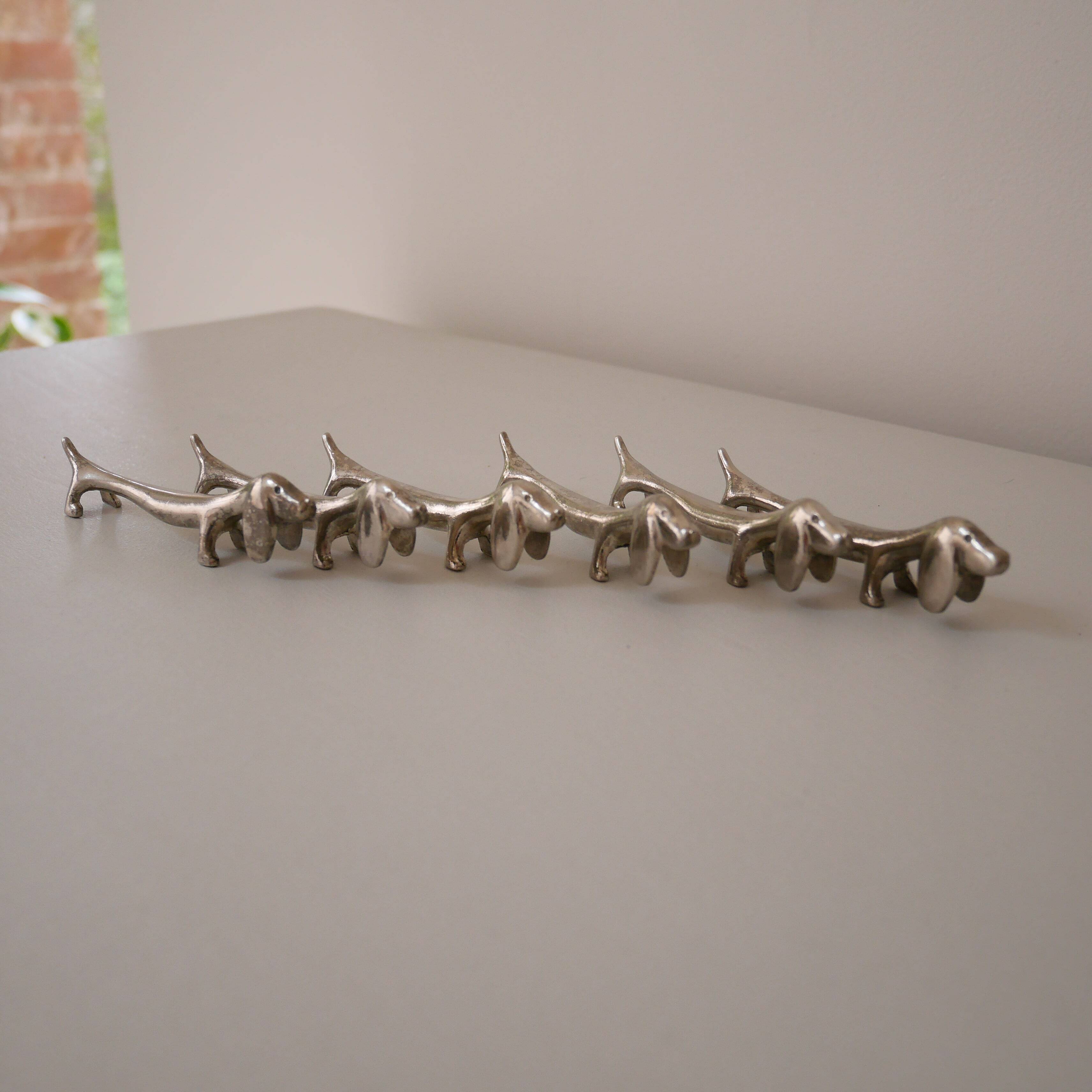 Set of 12 dachshund dog knife holders