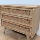 Vintage oak and rattan chest of drawers