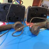 2 old telephone post communicating vintage year 1970 toy