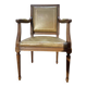 Fauteuil de bureau de style Louis XVI en cuir beige