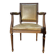 Fauteuil de bureau de style Louis XVI en cuir beige