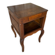 Louis XV Nightstand Table Wood Drawer + 19th Century Oak Vintage Case