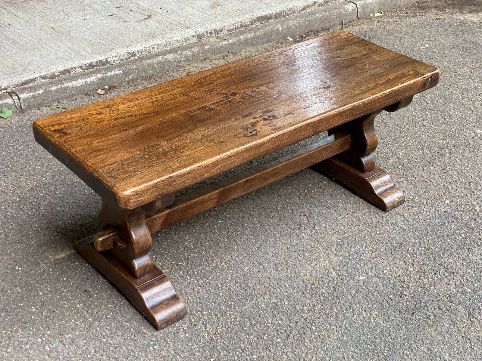 19th century solid oak farmhouse or monastery coffee table
