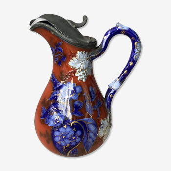 Ewer in slurry earthenware and tin