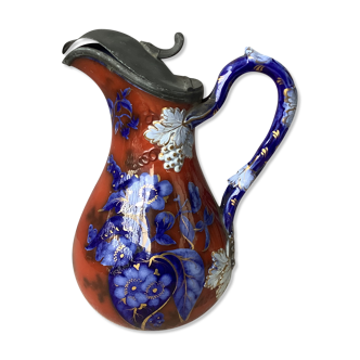 Ewer in slurry earthenware and tin