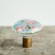 Millefiori glass door knob from Murano and patinated brass, 1960s.