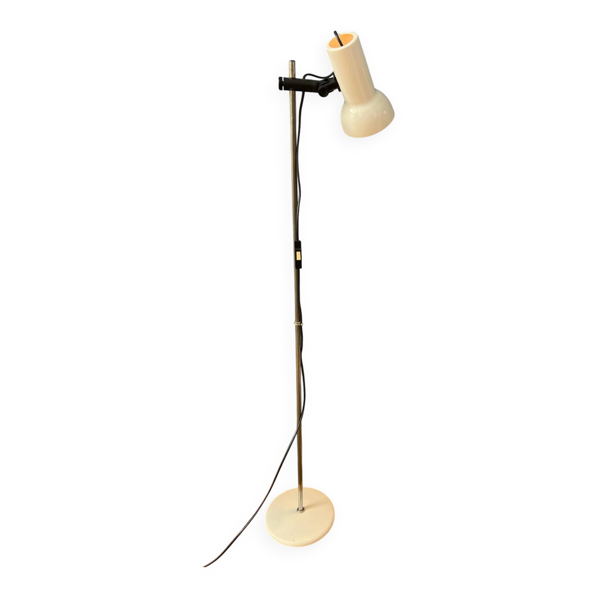 Small white mid-century floor lamp