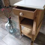 Solid wood bedside table