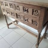 Antique Spanish hand-carved console table