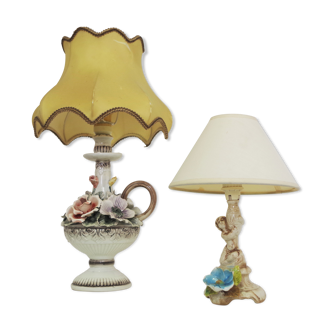 Desk Lamps with Lampshades Day, 1950s, Set of 2