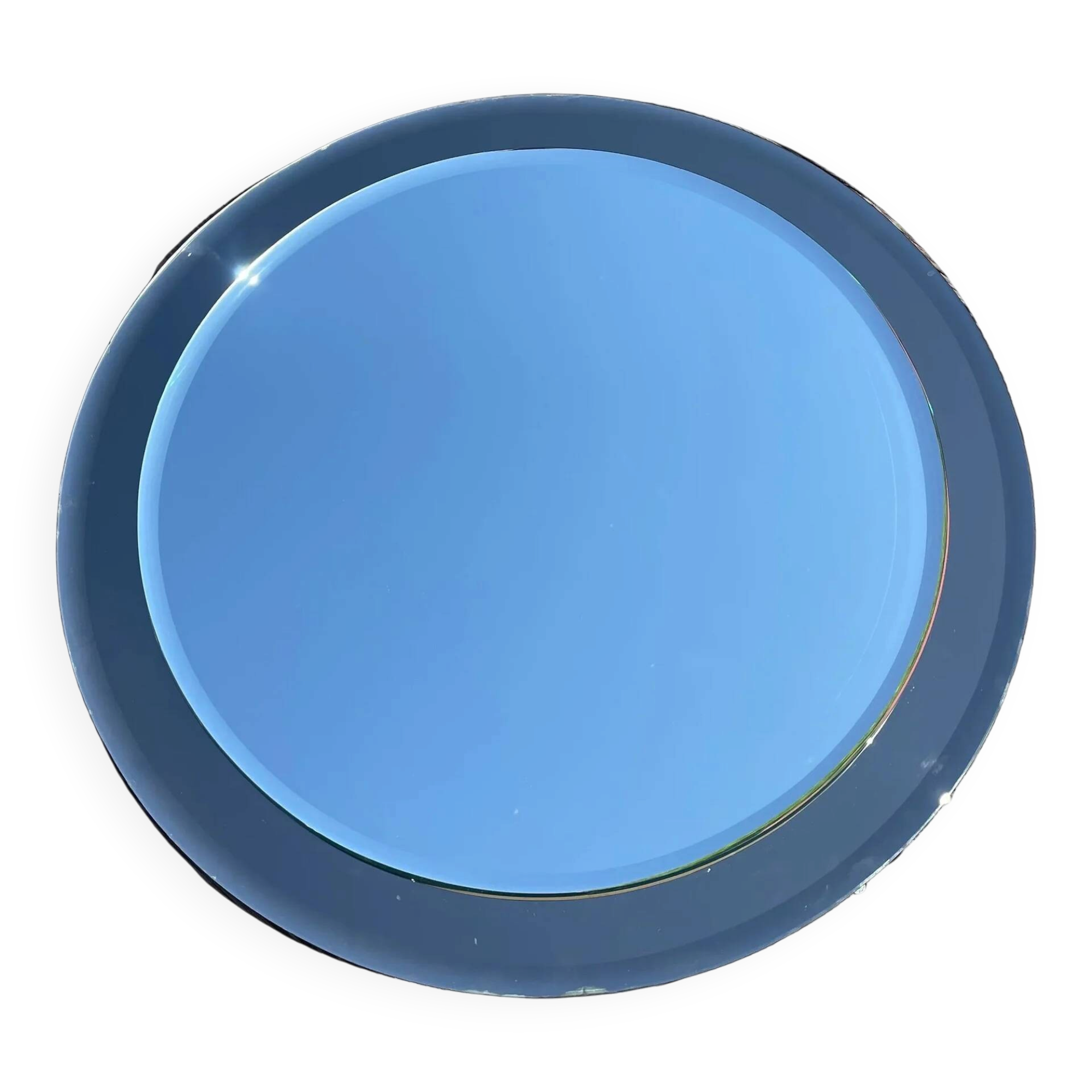 Two-tone round bathroom mirror