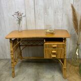 Louis Sognot rattan desk