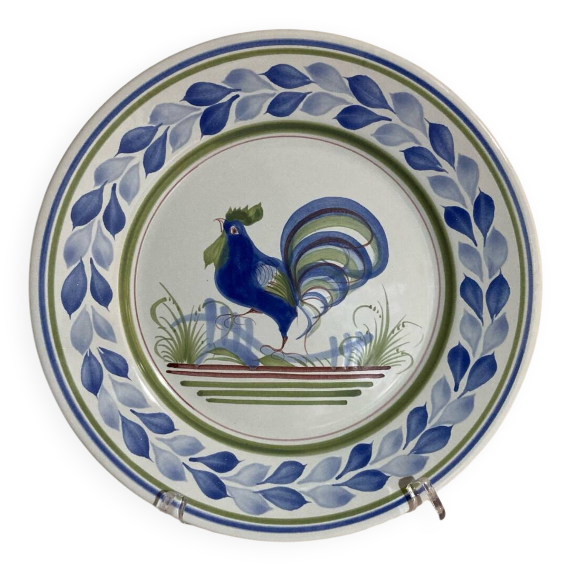 Henriot Quimper flat plate with Rooster decoration