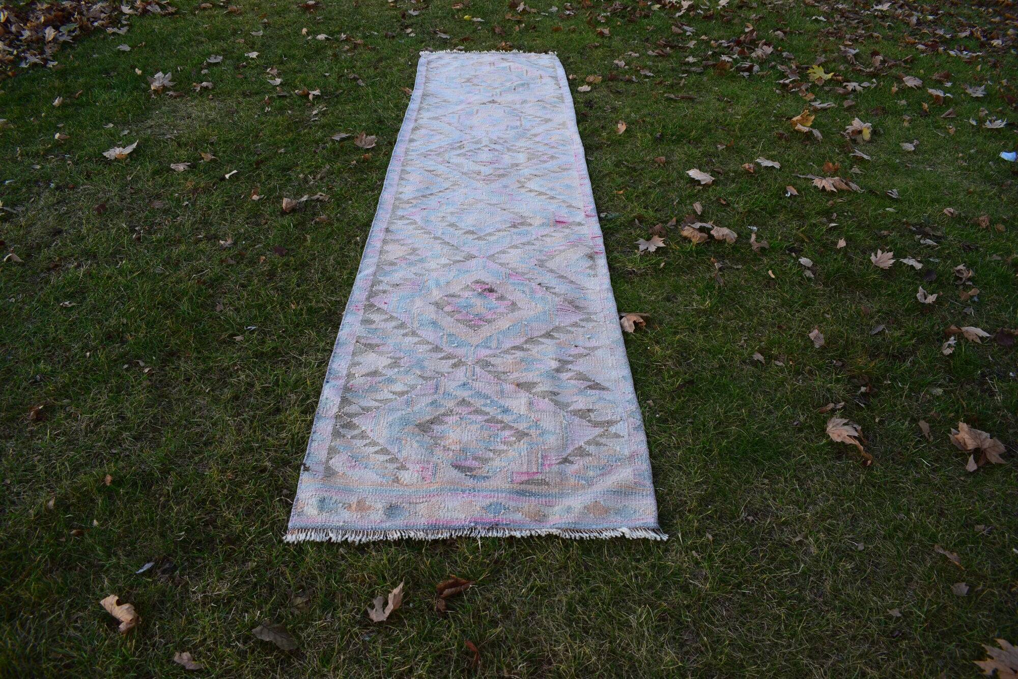 Vintage Turkish hallway rug 76x350 cm
