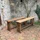 Pair of antique solid oak benches