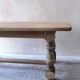 Old farmhouse coffee table in solid oak - turned legs and stretcher.