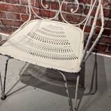 Wrought iron garden set painted white