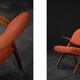 Fauteuils vintage scandinaves en chêne et tissu cramoisi Nya Flugan de Bröderna Anderssons
