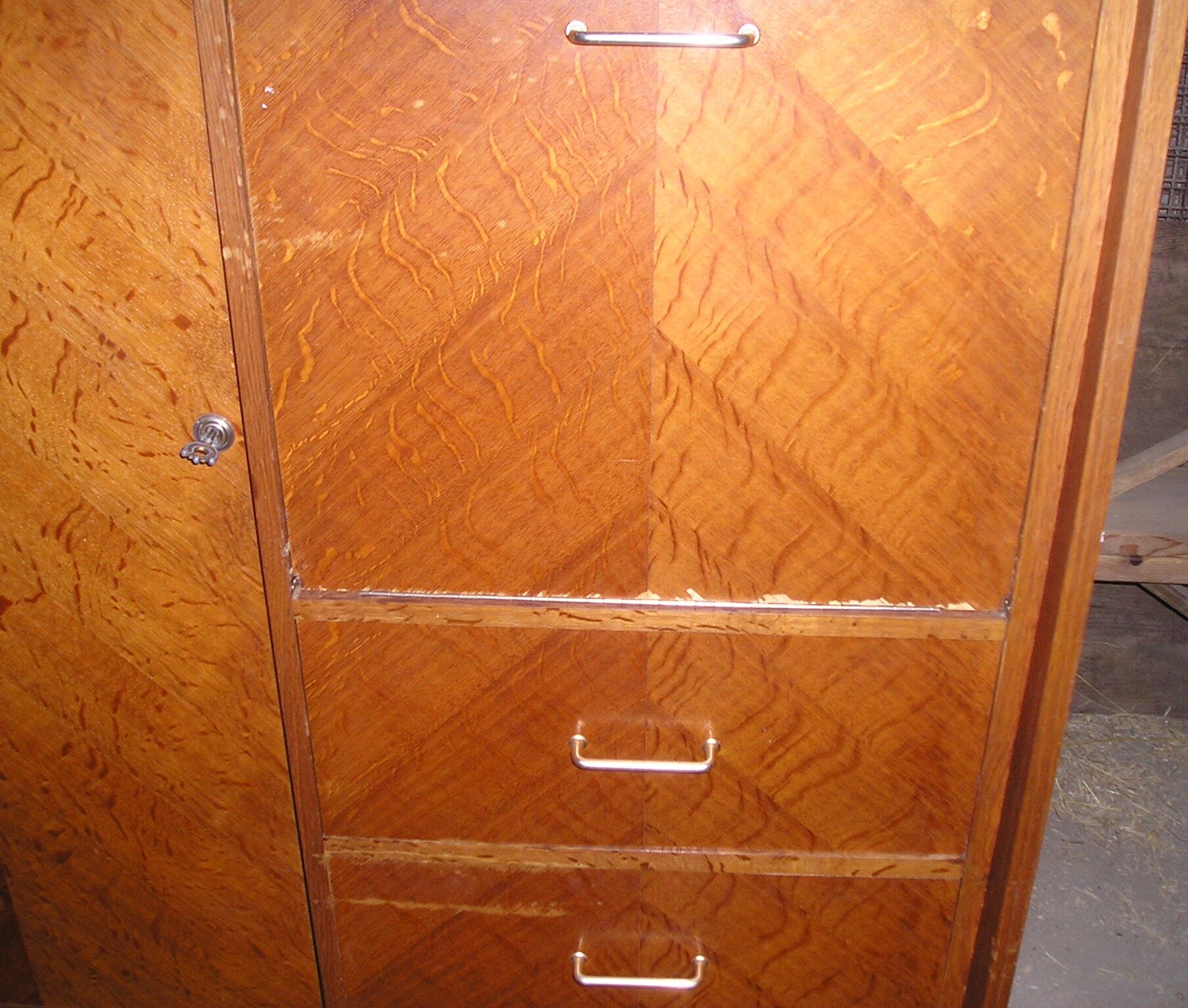 Secretary cabinet, oak veneer 1960