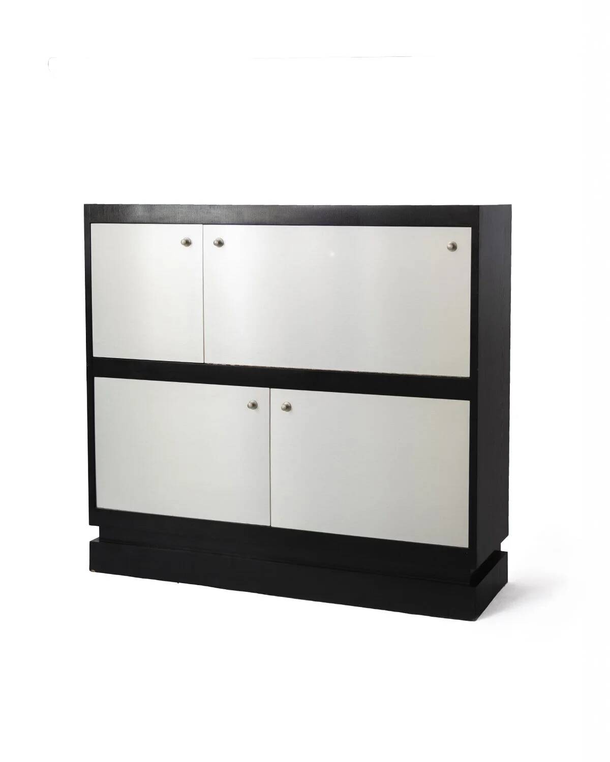 Brushed metal bar cabinet by De Coene