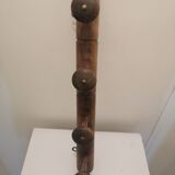 Vintage wooden coat rack with 4 hooks