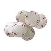 Old flat plates floral model of the French manufacturer of Badonviller