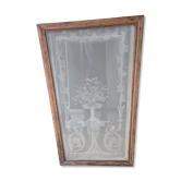 Vitre de bistrot 1900 en verre dépoli