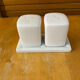 Salt & pepper shaker + genevieve lethu plate porcelain france vintage