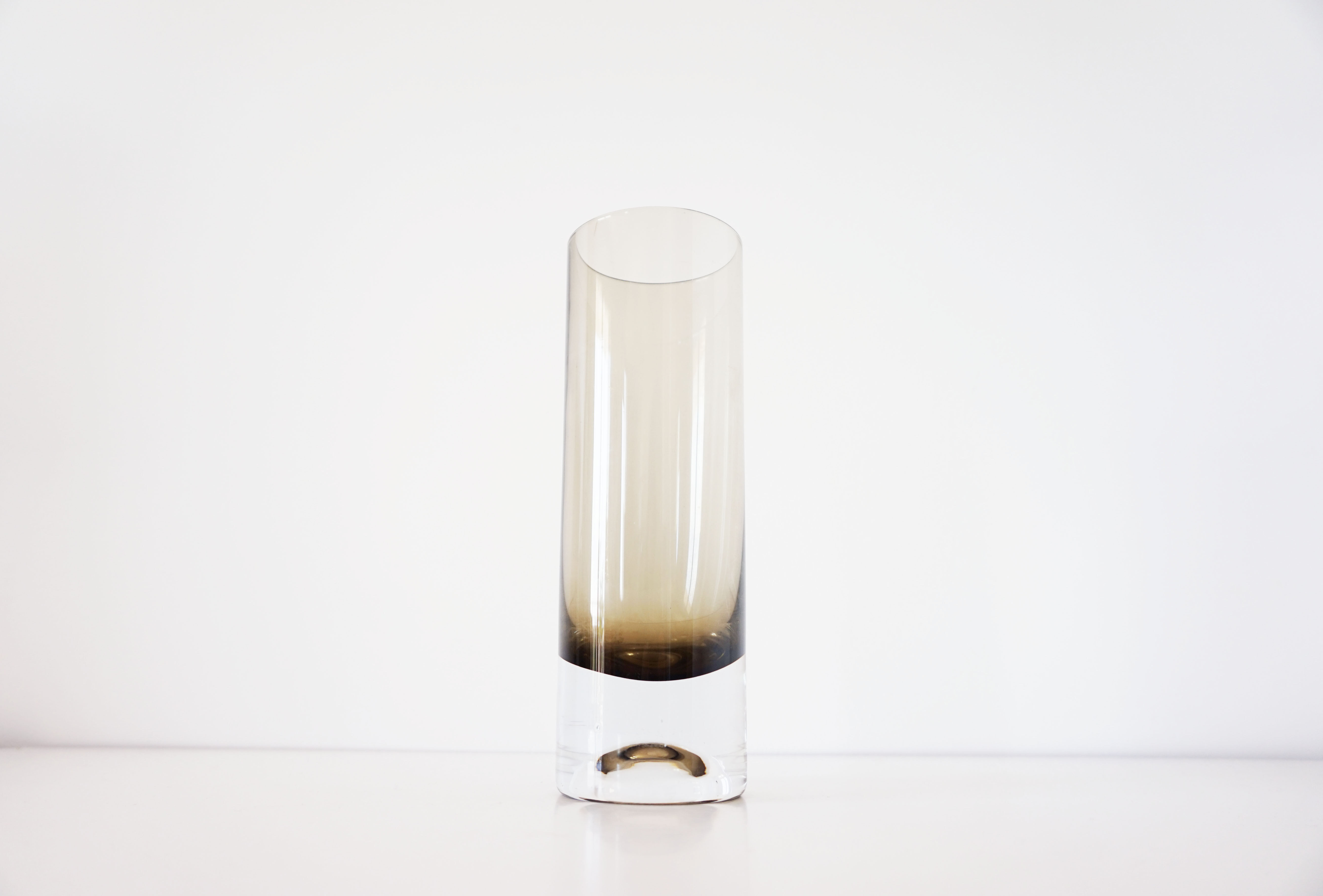 1960 Smoked Glass Roll Vase