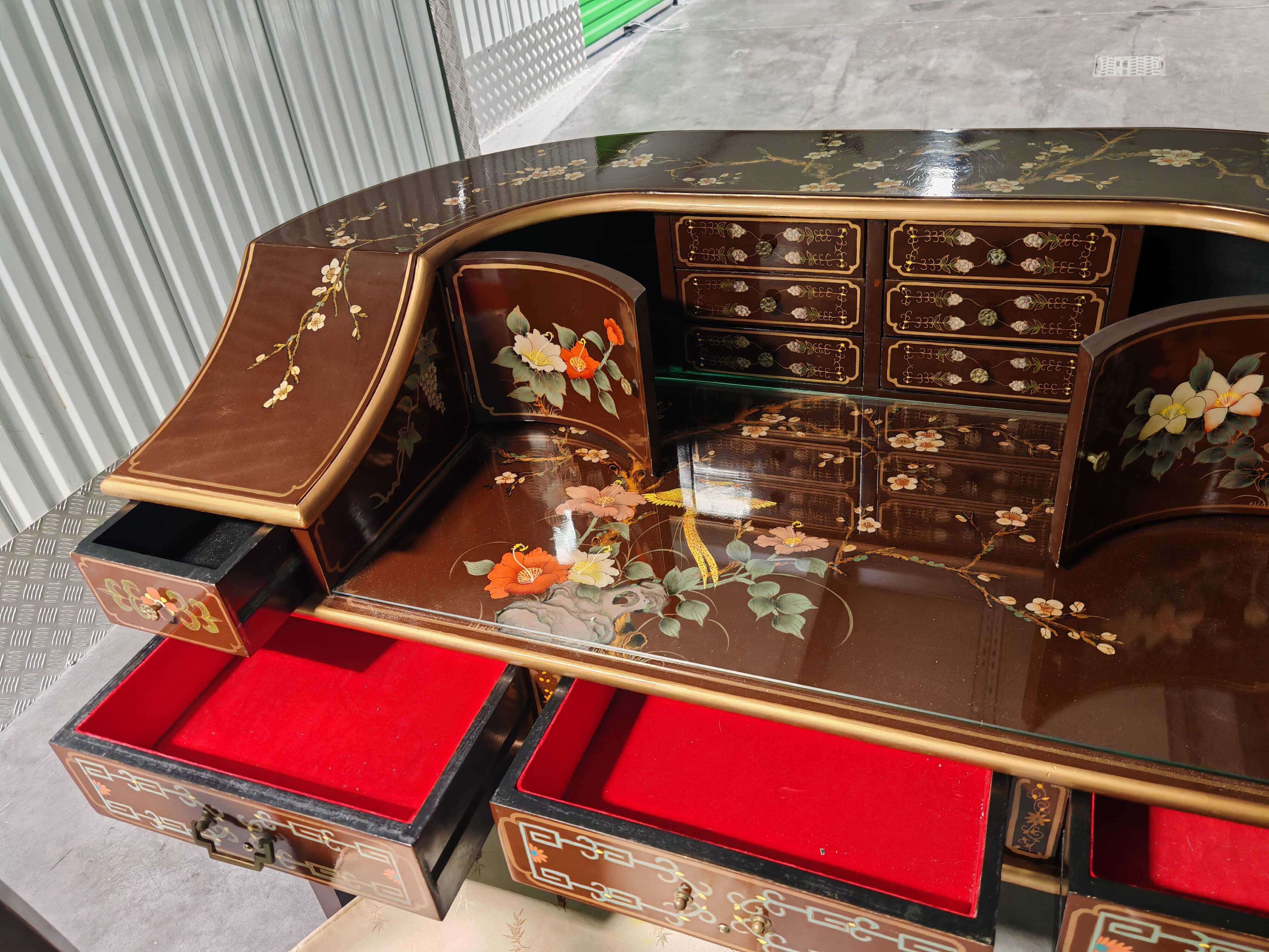 Chinese table with the vintage chair.