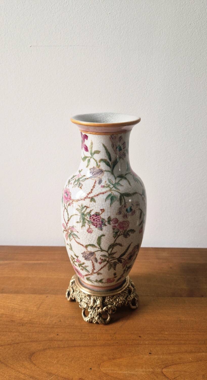 Porcelain and bronze vase
