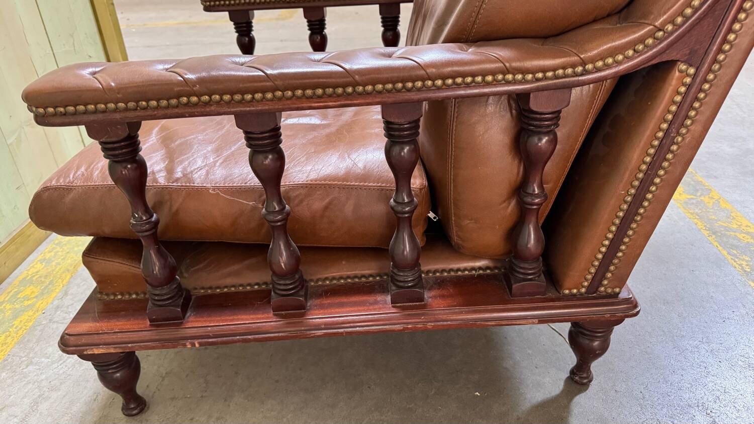Vintage brown leather armchair