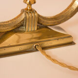 Pair of gilt bronze genet et michon lamps with original shades