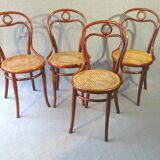 Set of 4 chairs THONET N°31, circa 1880, new cannages