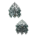 Pair of Murano cut glass wall sconces, Italy, 1970s