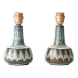 Pair of Søholm Stentøj table lamps, modern organic glazed stoneware, 1960s
