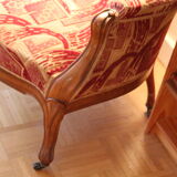 Armchair shepherdess red beige vintage antique