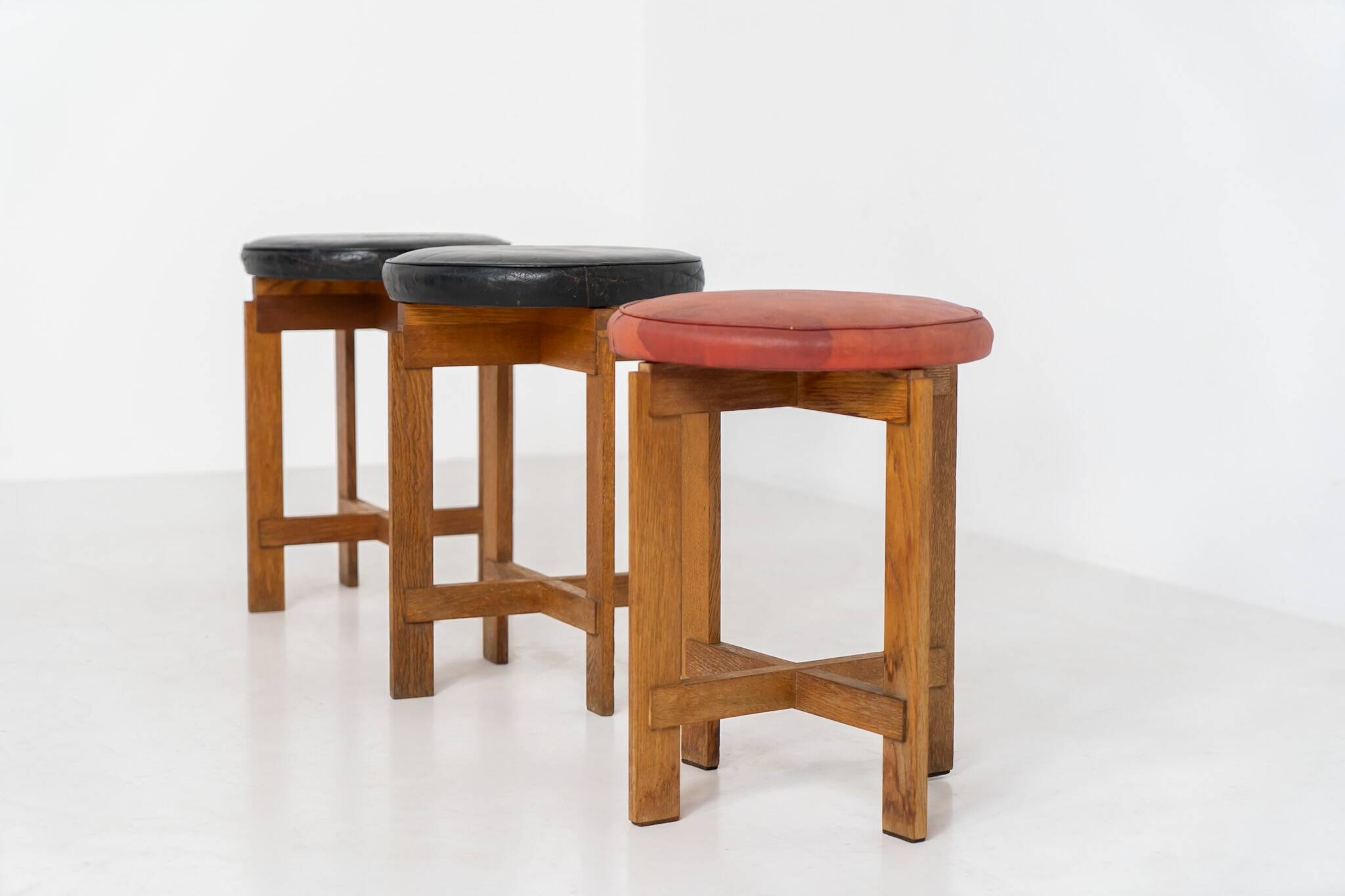 Very rare set of stools by Uno & Östen Kristiansson for Luxus Vittsjö