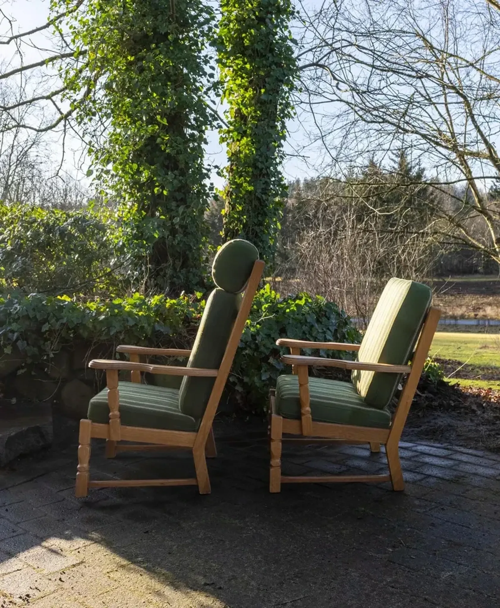 Lounge Chairs in Oak, Henry Kjærnulf Style, 1970s Danish Design