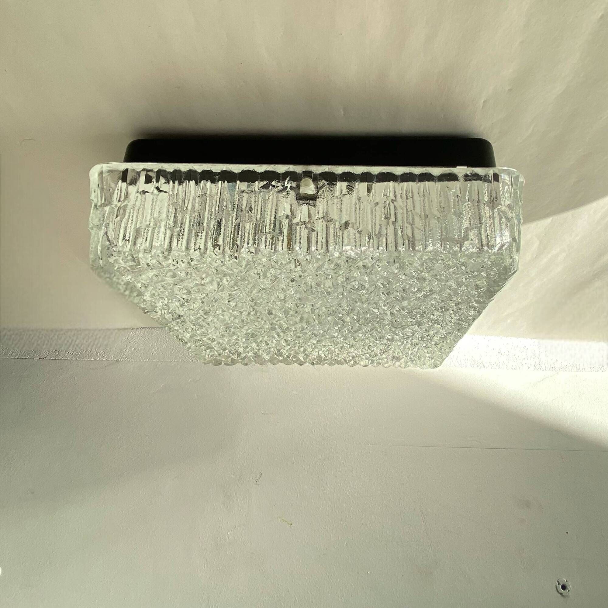 Wall light ceiling light thick glass Holophane 1970 1980 seventies eighties LAMP-7358