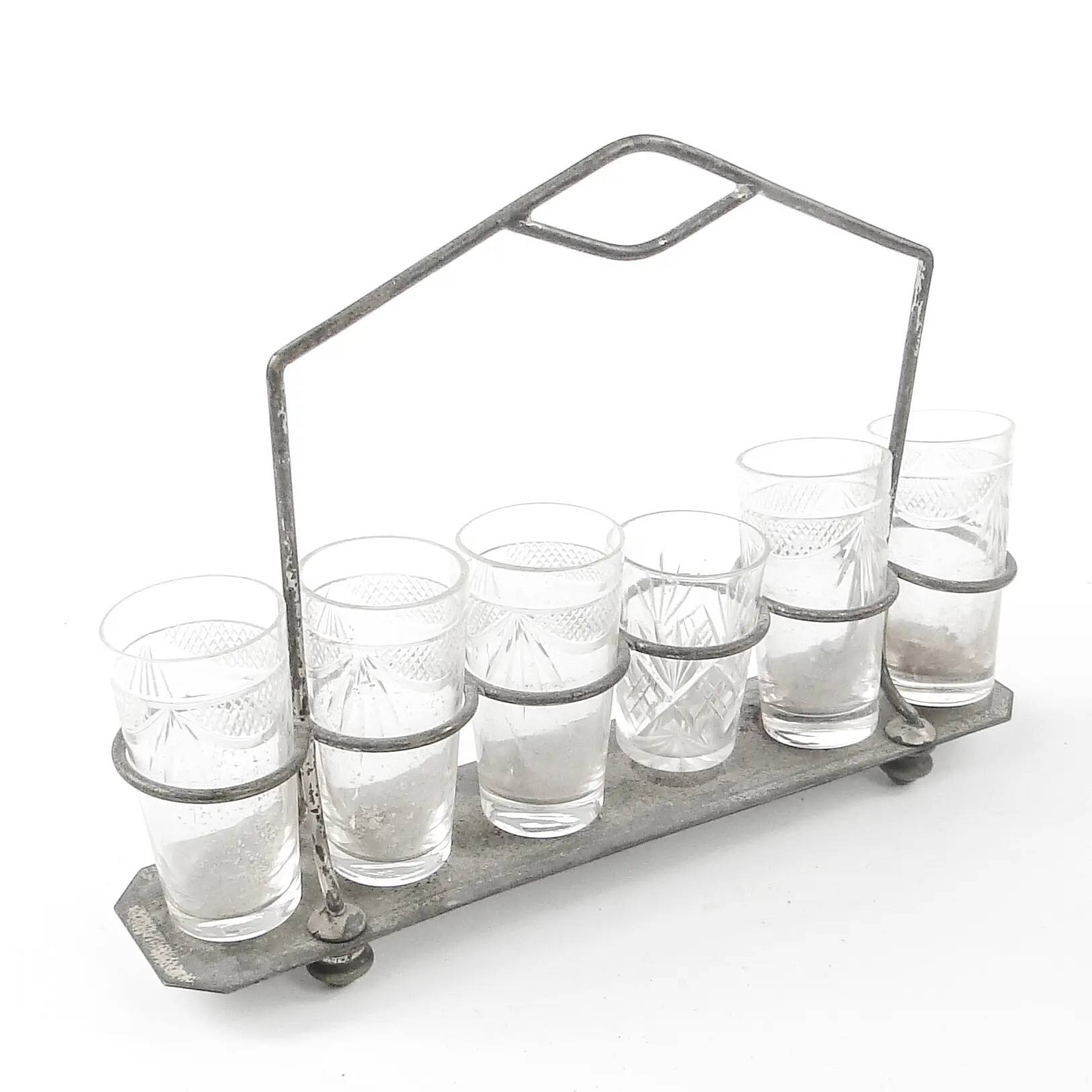 Verre à vodka cabaret, Art Nouveau, laiton argenté, Autriche, début du 20e siècle